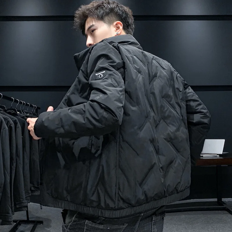 Winter Men Down Jacket Short Lightweight Warm Overalls Loose Casual Coat