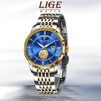 lige men watch fashion luxury quartz man watches stainless steel casual sports waterproof wristwatch business date clock relogio