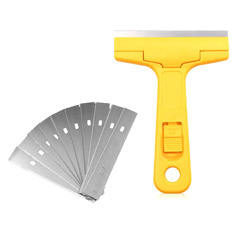 

Portable Cleaning Shovel Cutter With 10pcs Blades For Wall Glass Floor Wallpaper Scraper Adhesive Removal Cleaning Tools