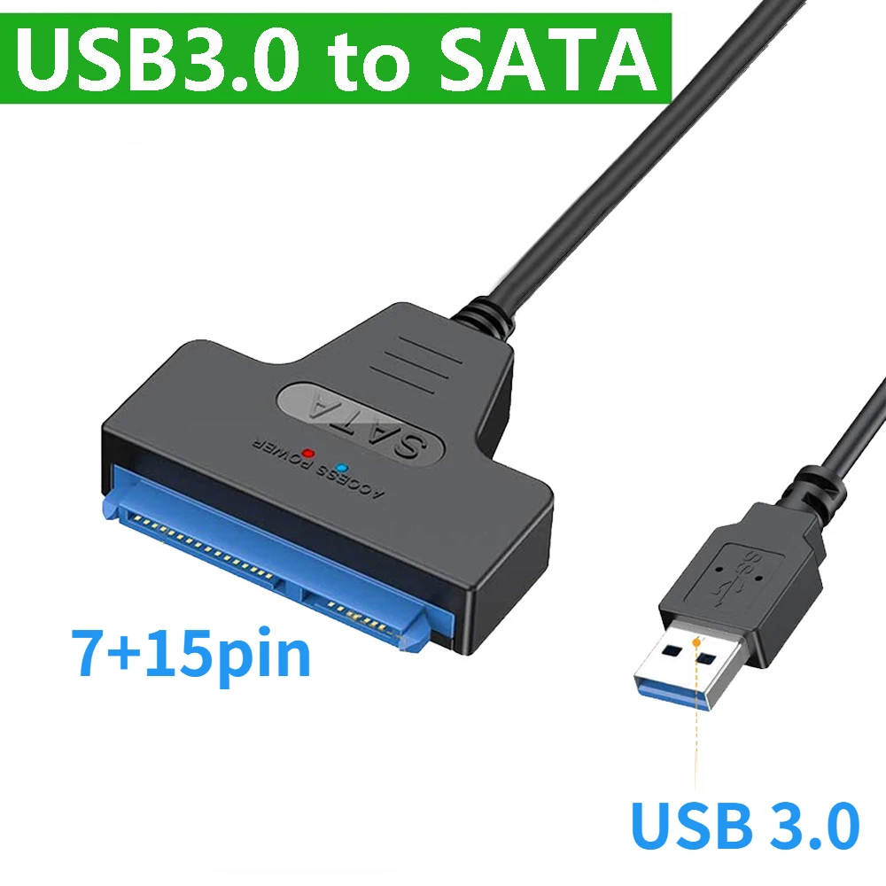 

USB 3.0 To SATA Cable Up To 5 Gbps 22 Pin Adapter for 2.5 Inch External HDD SSD Hard Drive USB 3.0 To Sata II Adapter Cable