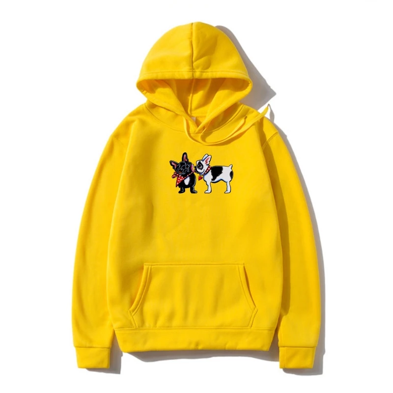 

Толстовка с капюшоном для любителей французского поцелуя, кофта с надписью «бульдог», из чистого хлопка, потрясающая теплая толстовка, боль...