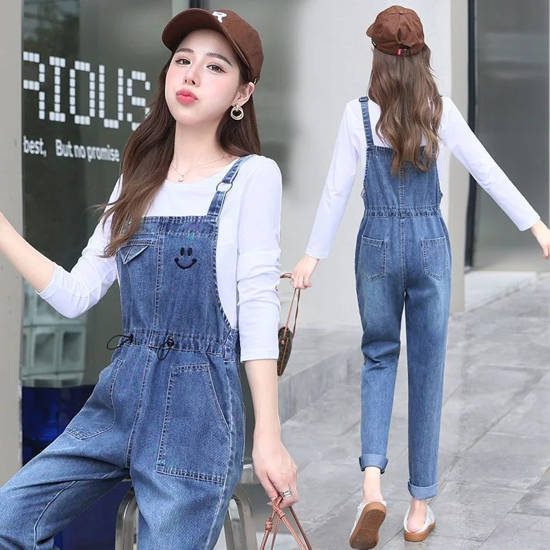 

Женский джинсовый костюм из двух предметов, джинсовый костюм в Корейском стиле для весны и осени, 2023