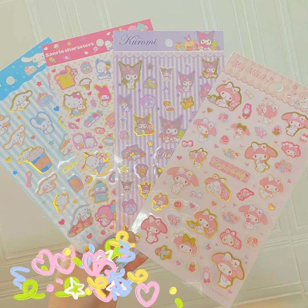 

Sanrio Kawaii Cute Cartoon Mymelody Cinnamoroll Kuromi Sticker Cartoon Pvc Sticker Glass Sticker Hand Account Material Gift