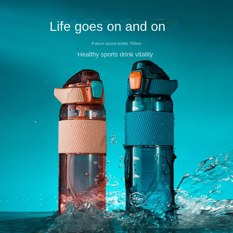 

Tritan Plastic Water Bottle Tumbler With Straw Sealed High Temperature Resistant Student Sports Outdoor Travel Water Bottle