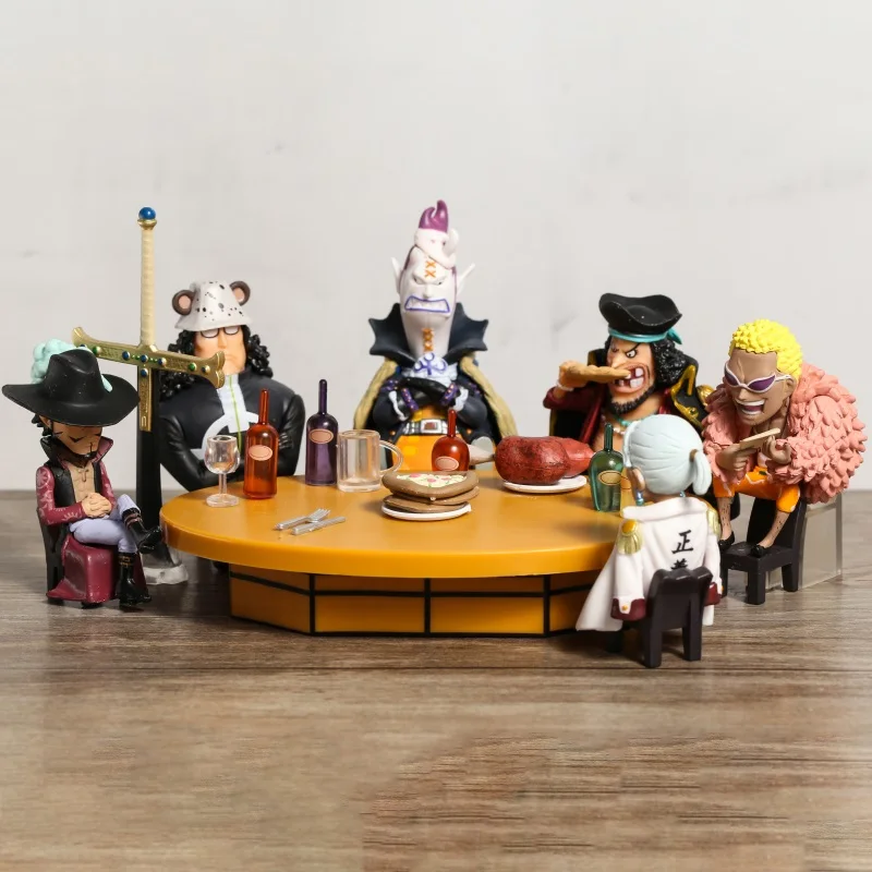 Один шт. семь солдатиков моря Эдвард учить Douflamingo Dracule Mihawk + стол для конференций