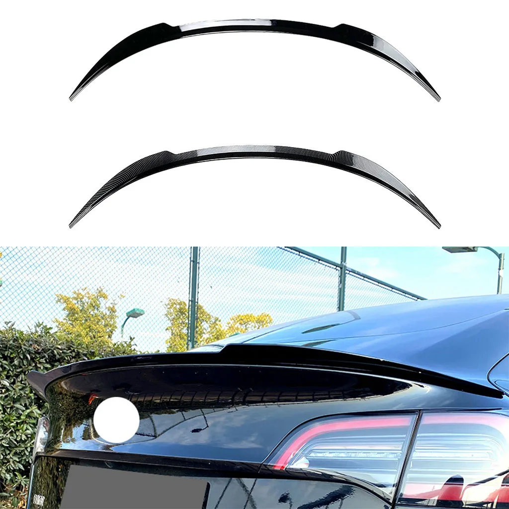 

1 Pcs Glossy black Car Tail Wing Rear Trunk Lip Spoiler Trim For Tesla Model 3