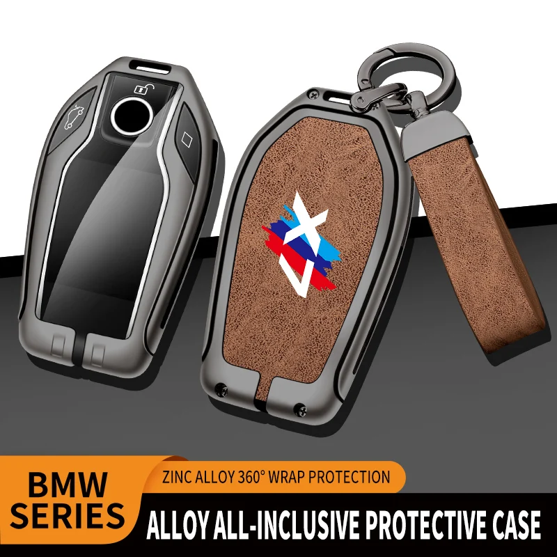 

Car TPU Zinc Alloy Key Case Bag For BMW X7 G07 Customize Logo Car Key Chain Car Metal Key Shell Interior Decoration Accessories