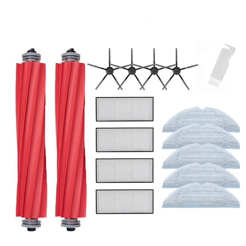 

16PCS Main Roller Brush For Xiaomi Roborock S7 T7S T7S Plus Robot Vacuum Cleaner Hair-Free Extractor Spare Parts(Black)