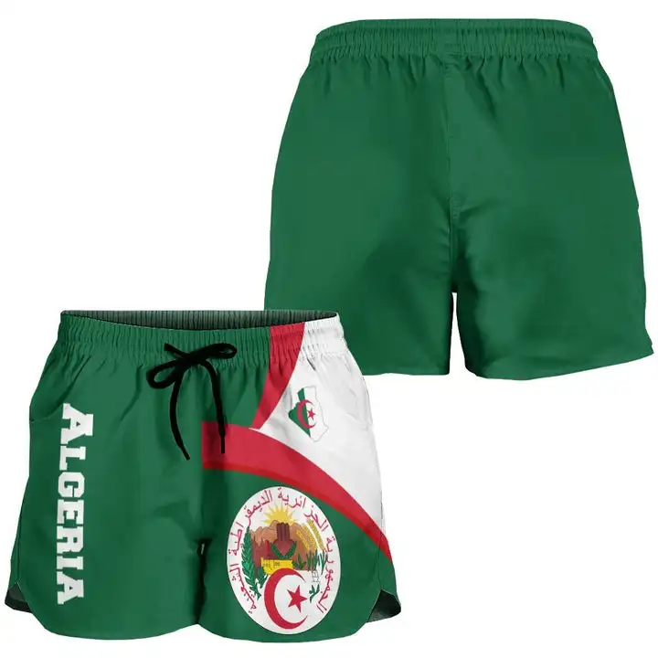 

Men's shorts Algerian flag 3D printed beach men's and women's shorts S-6XL