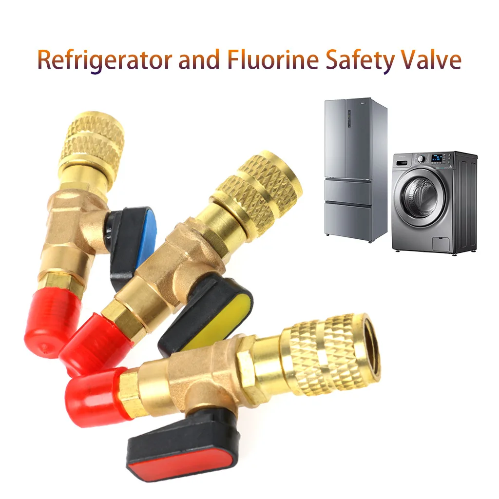 

2022 New 1/4" Male to 5/16" Female SAE R410A Refrigerant Straight Ball Valve AC Charging