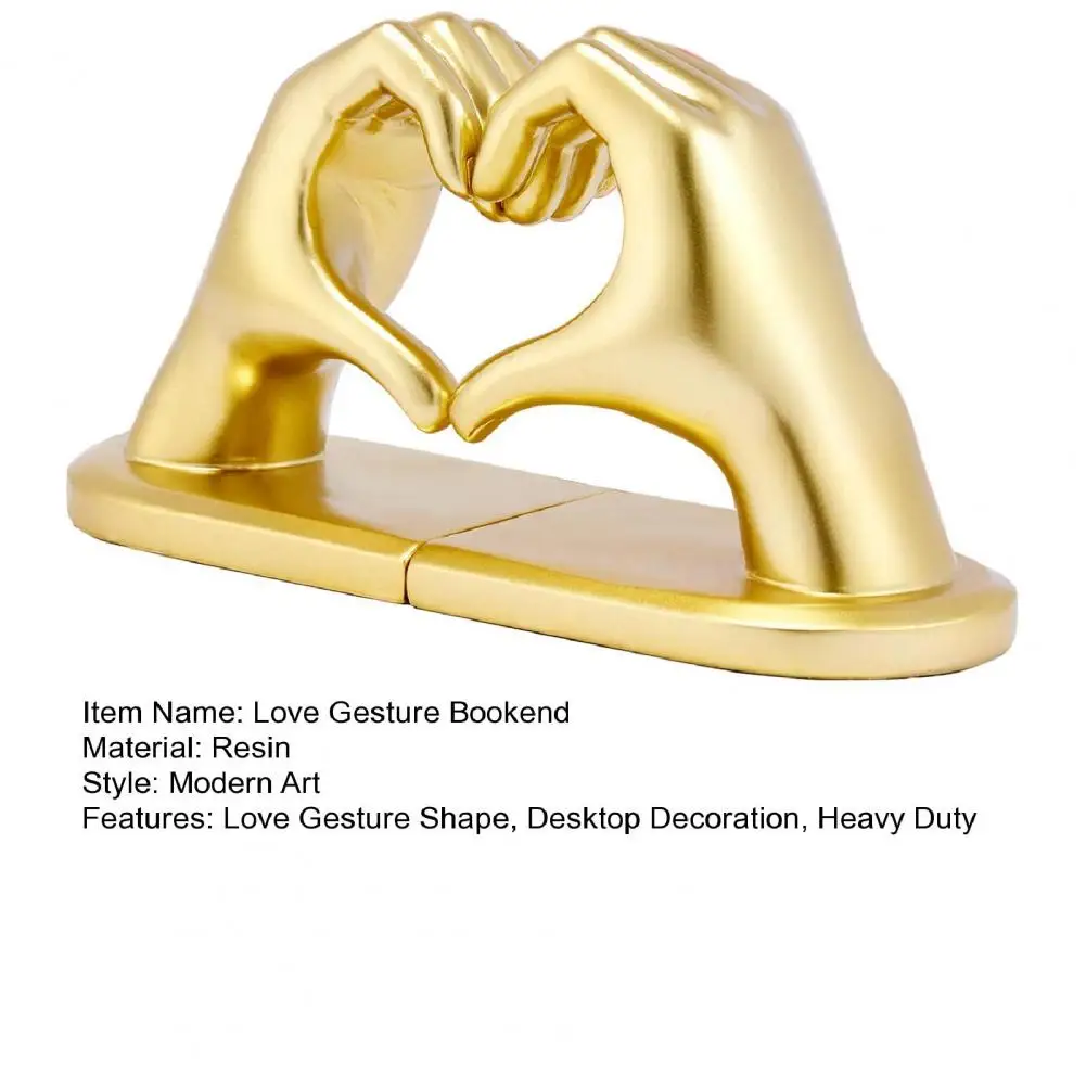 1 пара подставок для книг в богемном стиле форме сердца ручная фигурка из смолы