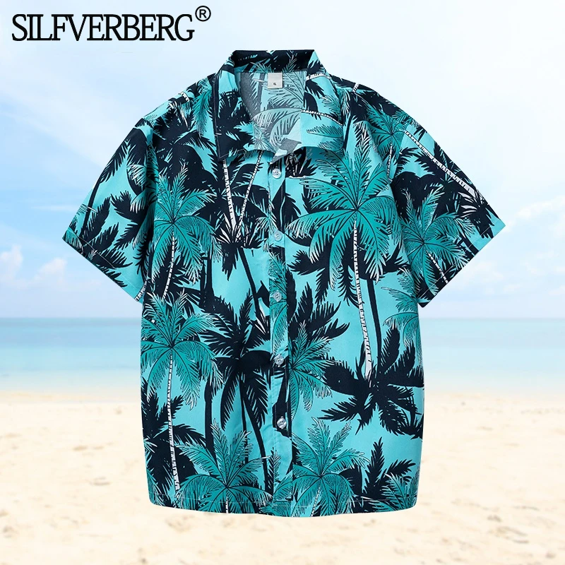 Stylish Summer Men Printed Shirt Short Sleeve Turn-down Collar Streetwear Chic Loose Mens Hawaiian Shirts 2022 Vacation Camisa