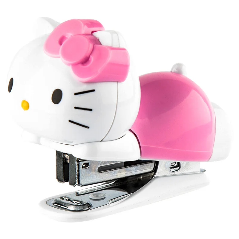 Kawaii Kitty Stapler Mini Student Stationery Cute Small Office Organize Files Pink Cartoon Whale Portable Children's Stapler images - 6