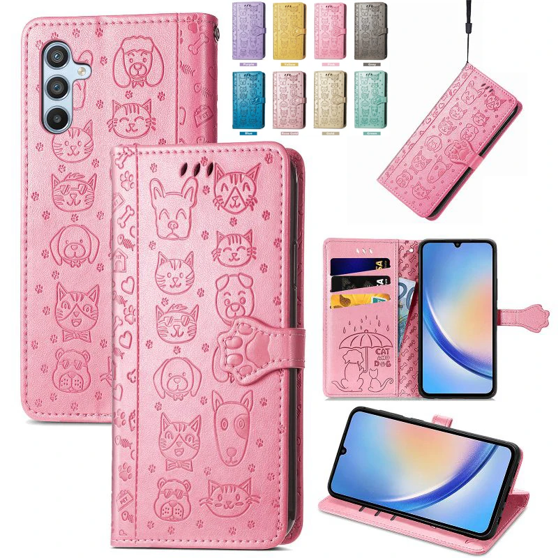 

Fashion Flip Cover Phone Case For OPPO Realme 10 9i 8i 7 Pro 6i 5s C3 V25 Leather Animal Pattern Wallet Card Holder Phone Cover