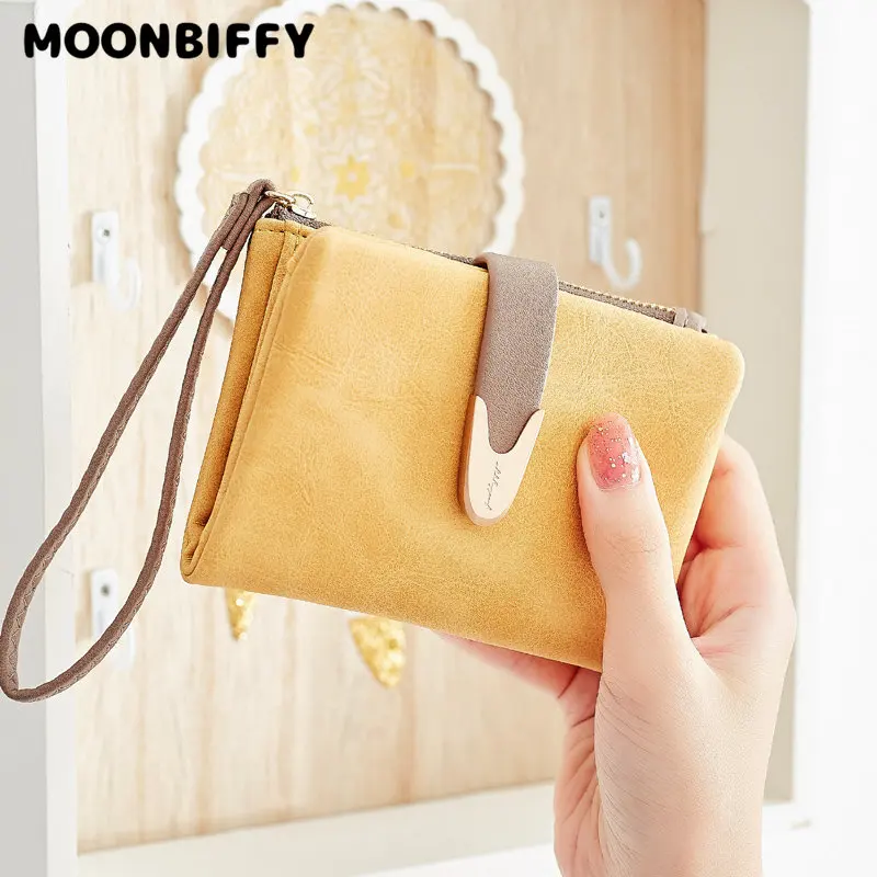 

Women's Short Wallet Frosted PU Soft Handbag Student Coin Purse Card Holder Fashion Zipper Coin Pocket Women