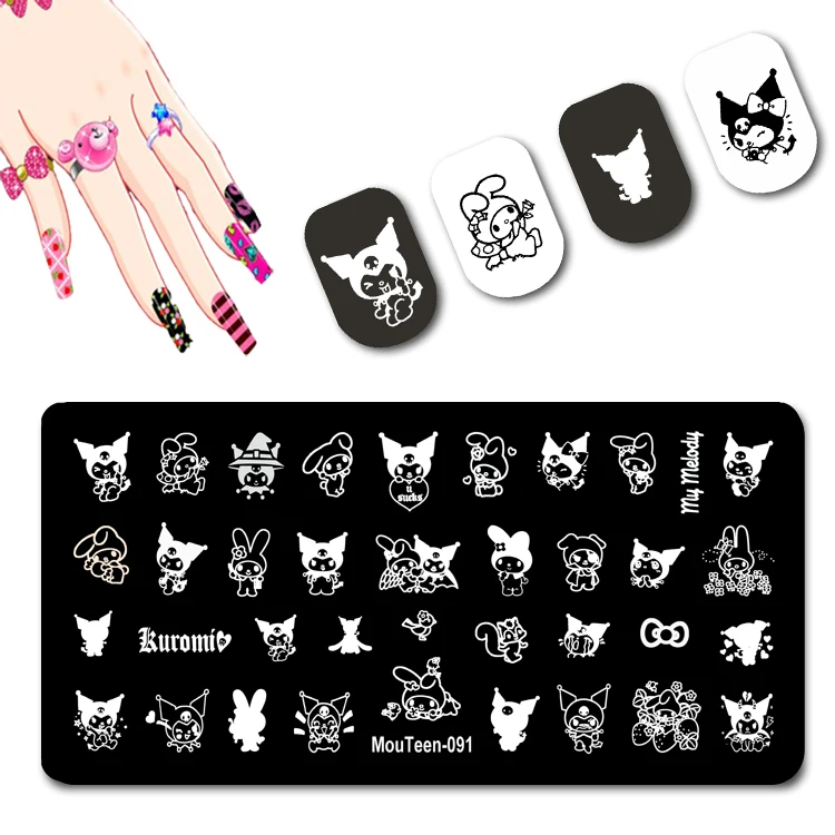 

DISNEY Character Nail Stamp Plates My Melody Nail Stamping Plates Pointed Ears Cartoon Nail Stamp Templates #091