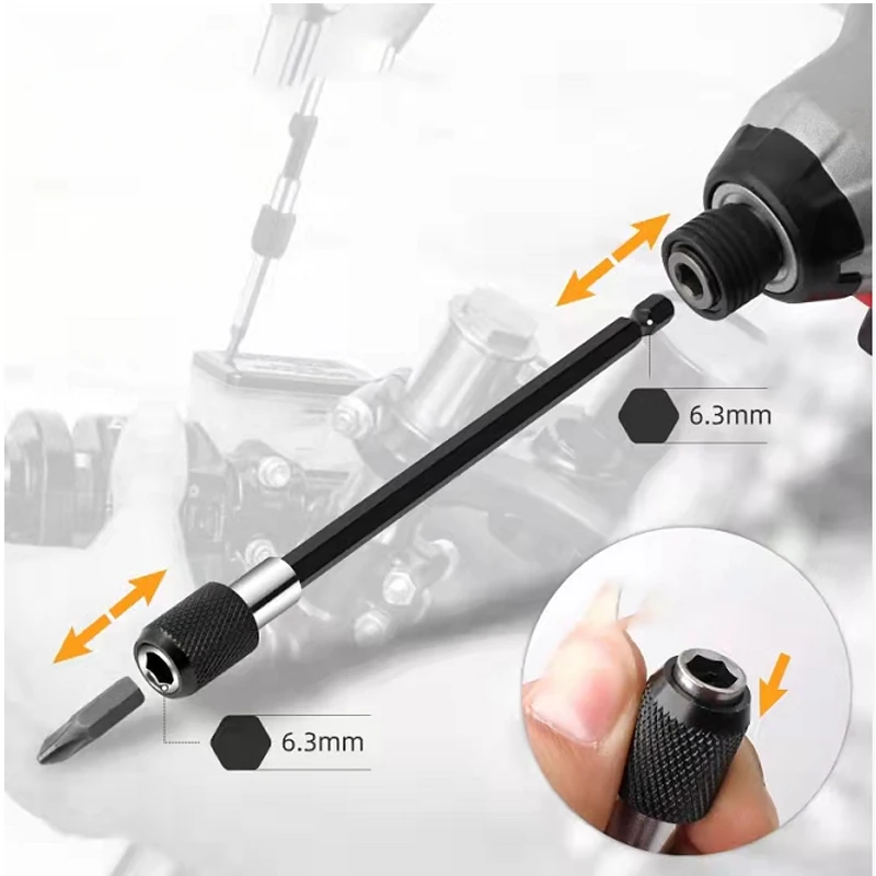 

1/4" Impact Drive Shank Chuck Quick Connect Adapter for Hex Bit Drill Heads