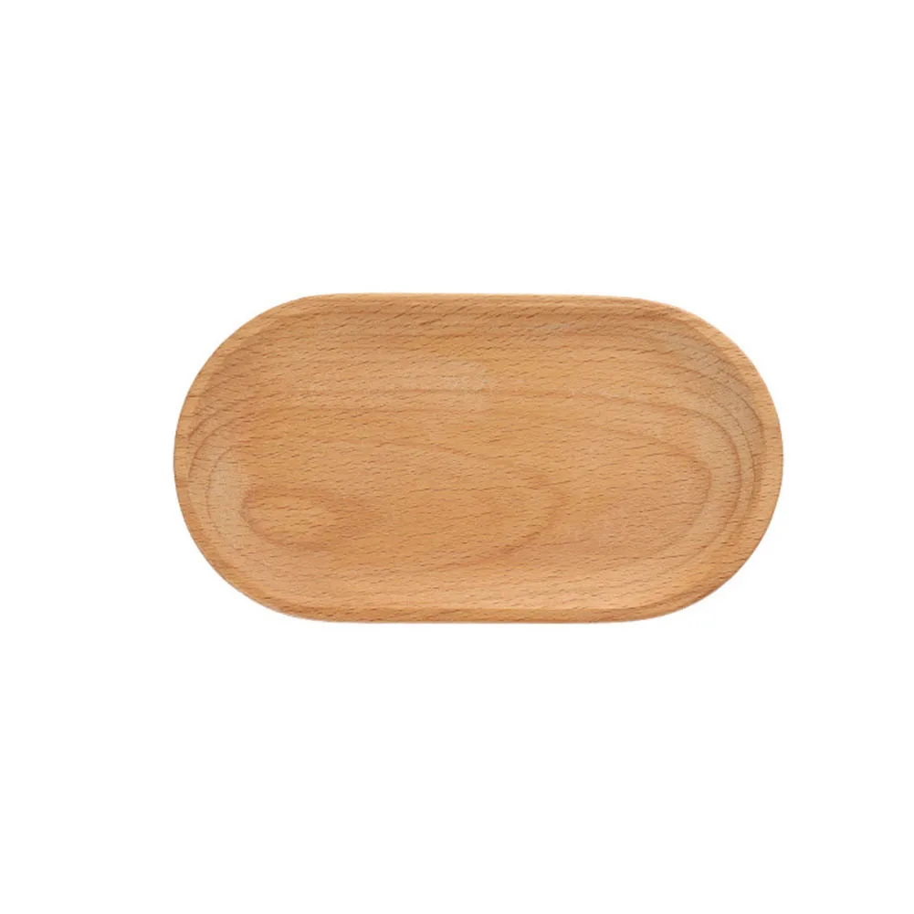 

Wooden Tray Dessert Plate Environmentally Tableware Woodware 1pc Afternoon Tea Trays Paint-free Round Practical