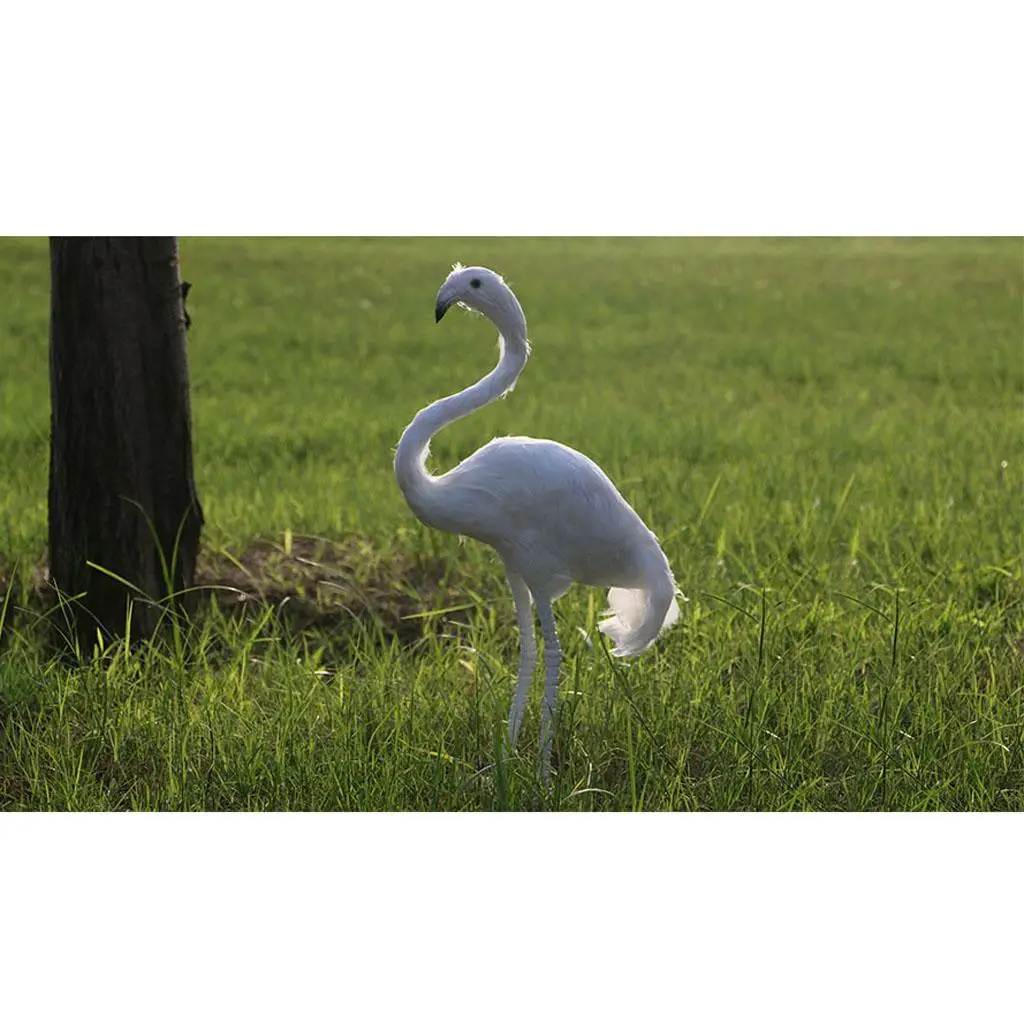 Искусственный фламинго с перьями украшение для лужайки вниз/вверх