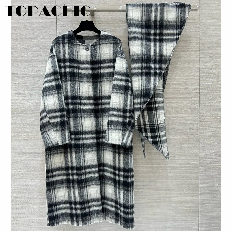 11.2 TOPACHIC-Женское шикарное темпераментное контрастное цветное клетчатое