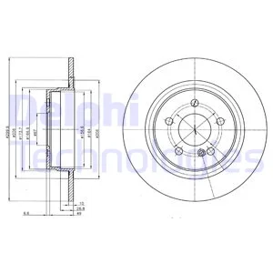 

DELPHI BG4153 DISC REAR 07-14 C-SERIES (W204) E-SERIES (C207-A207) * U.K. **** "Y.NO:BG4153C