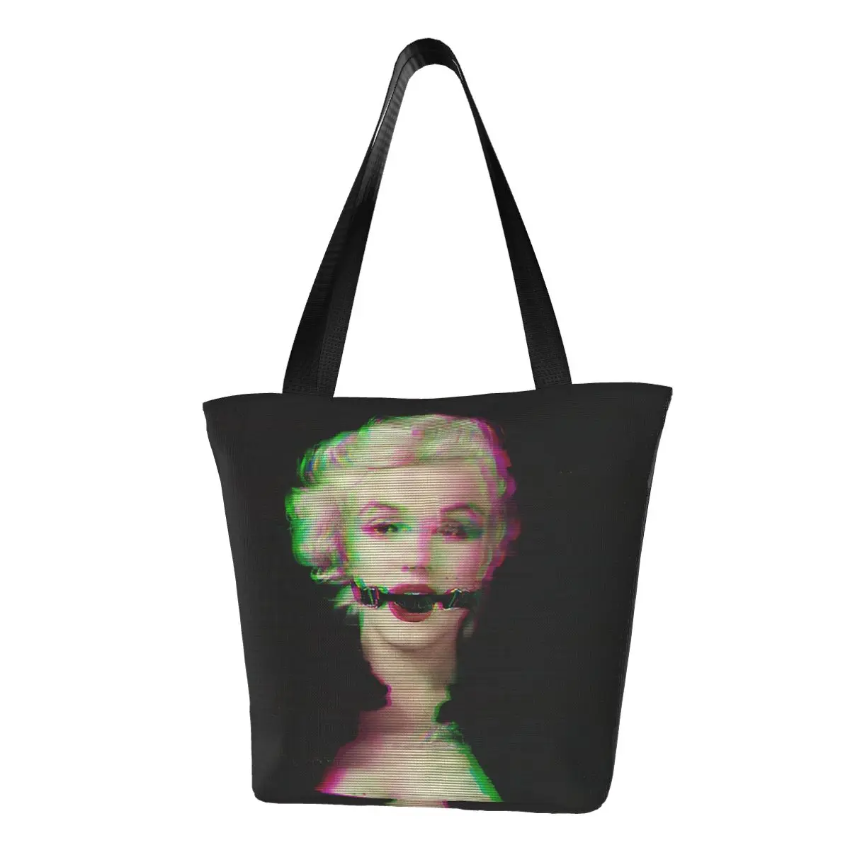 Marilyn Monroe,funny,Ball Gag Mouth And Tongue Polyester outdoor girl handbag, woman shopping bag, shoulder bag, canvas bag