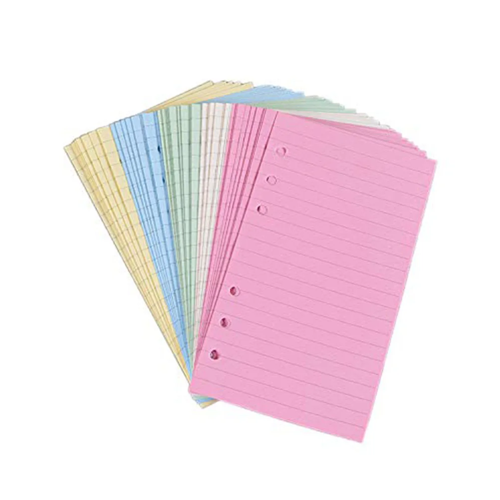 

Paper Loose A6 Leaf Refill Binder Planner Inserts Lined Filler Refills Notebook Hole Ruled Ring Note Sheet Book Wide Colorful