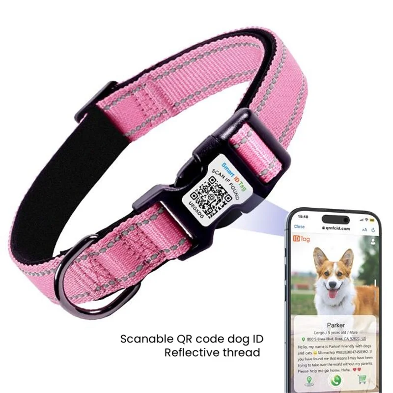Персонализированный светящийся ошейник на шею QR-сканирование идентификация