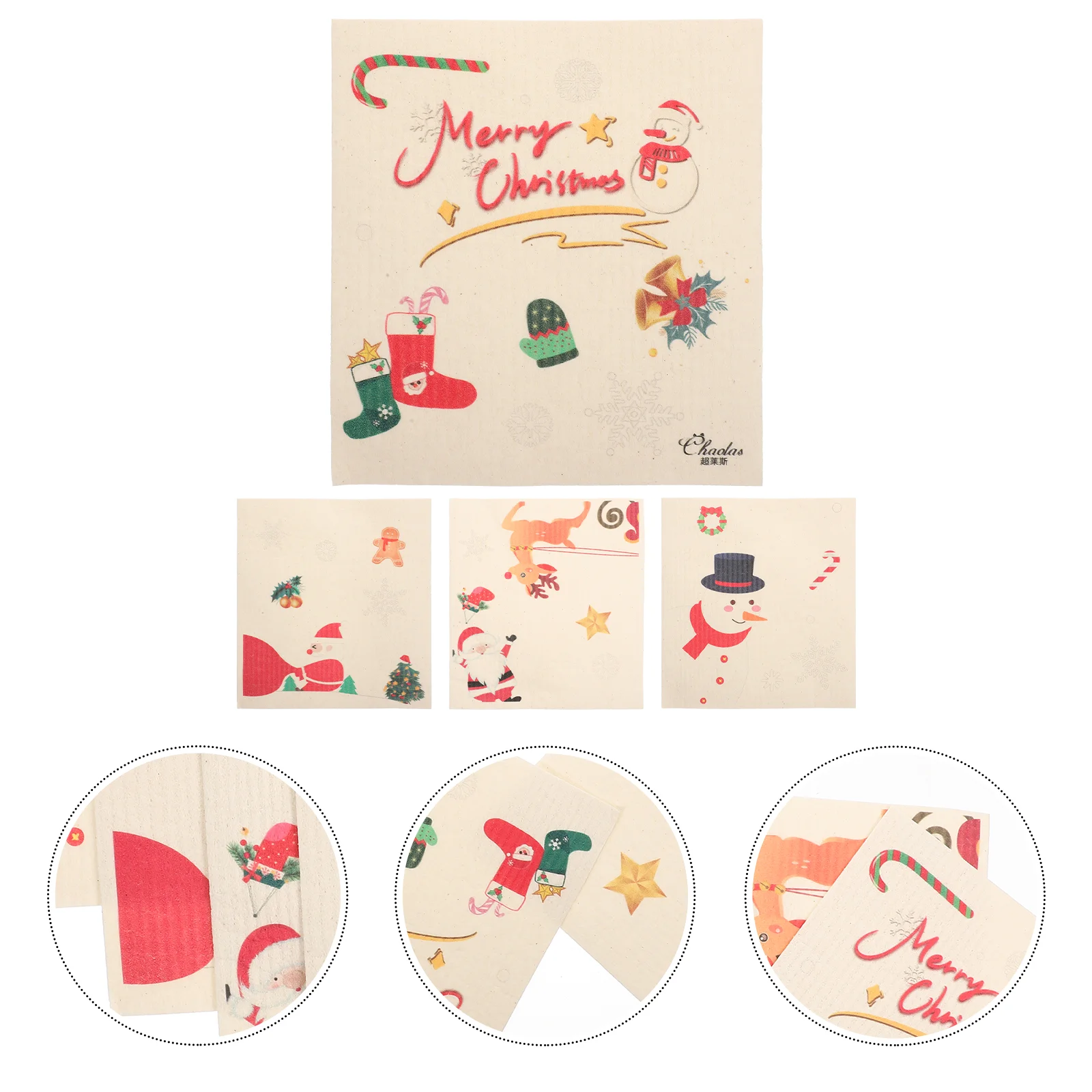 

Dish Towels Cloth Kitchen Cleaning Christmas Hand Wash Scrubber Dishcloths Washing Quick Cloths Towelwiping Pad Dishwashing