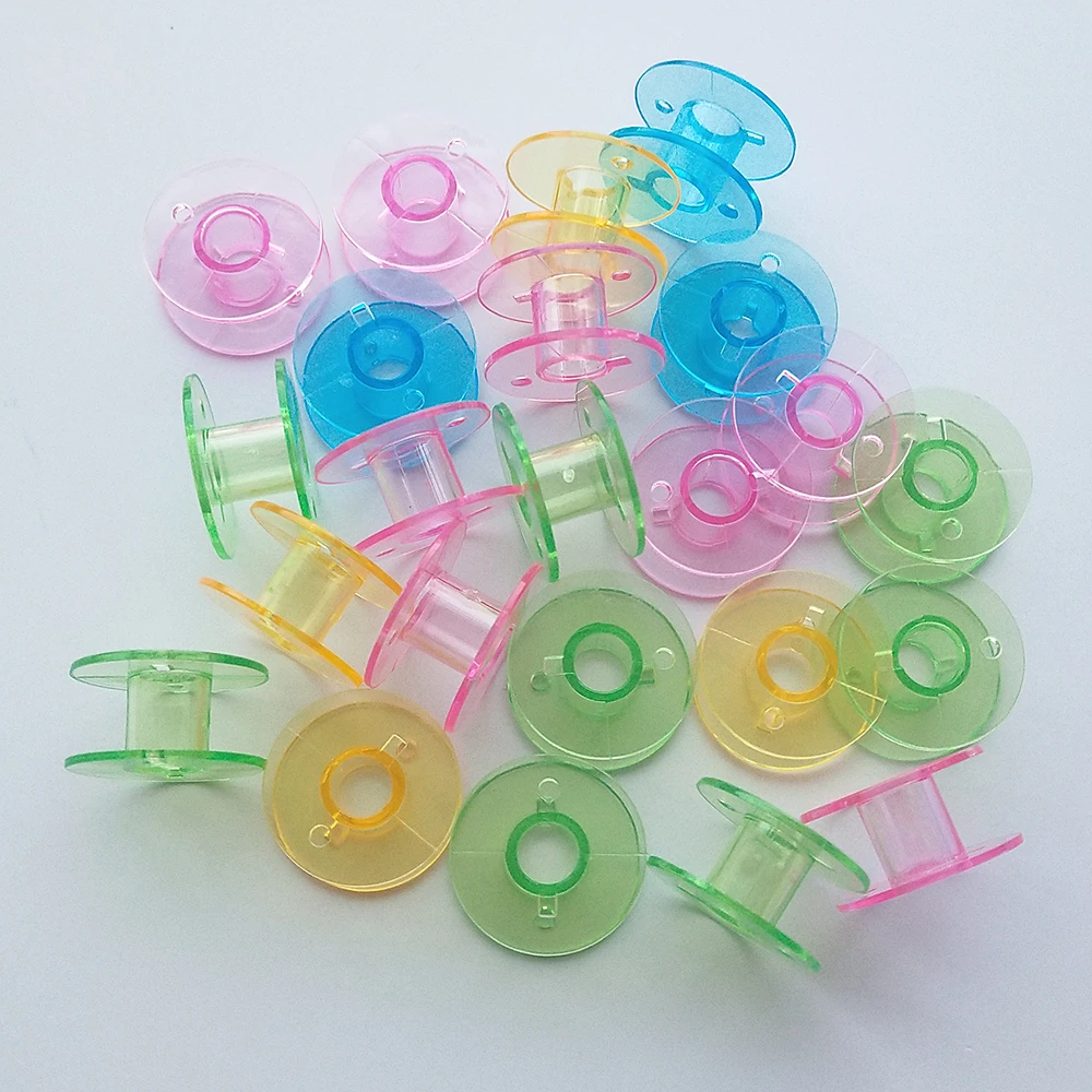 10Pcs/lot Sewing Bobbins Transparent Colorful Spools Home Universal Machine DIY Plastic Empty Tool Accessories Threads |