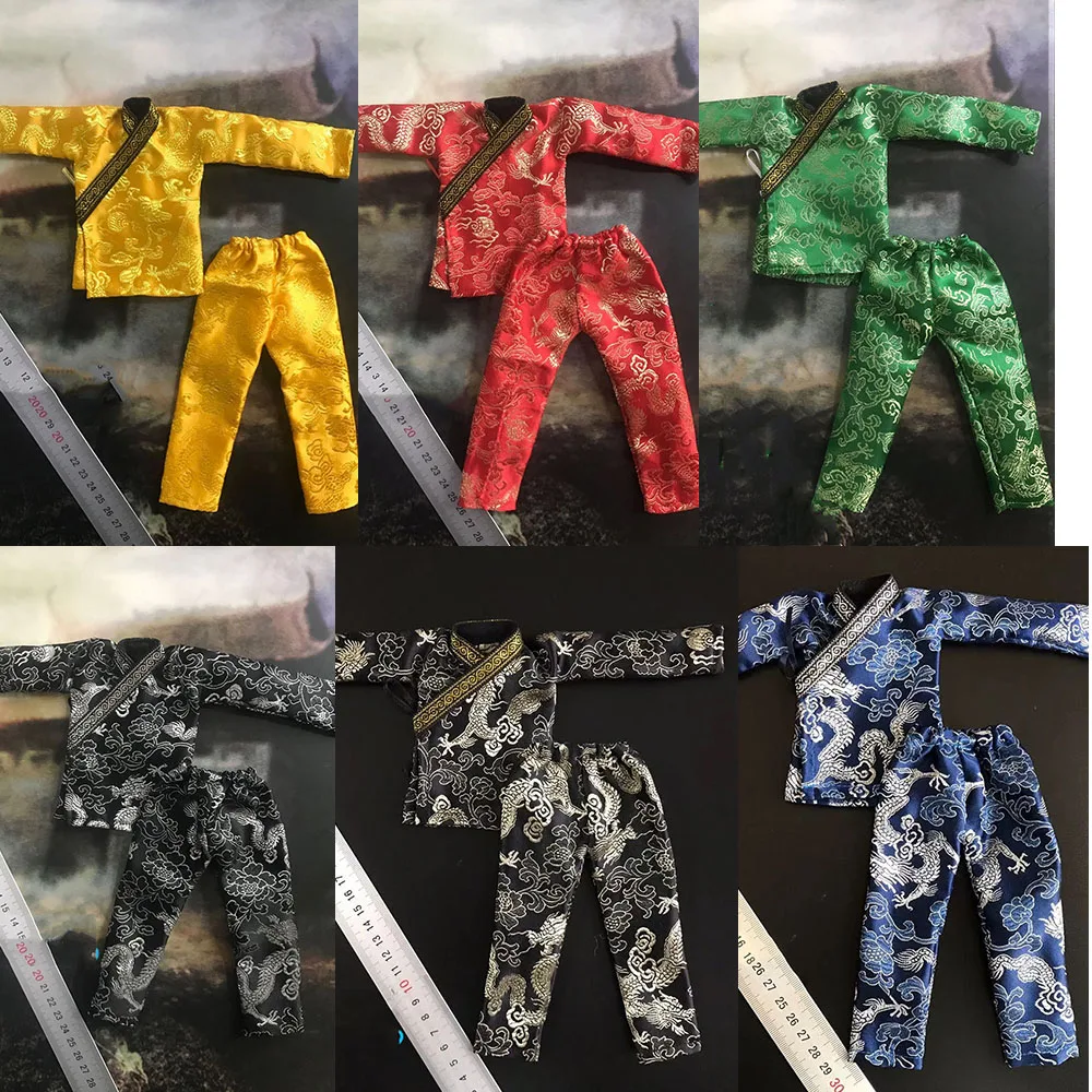 Мужские атласные брюки Jinyiwei, брюки с рисунком императора дракона длиной 12 дюймов, 1/6