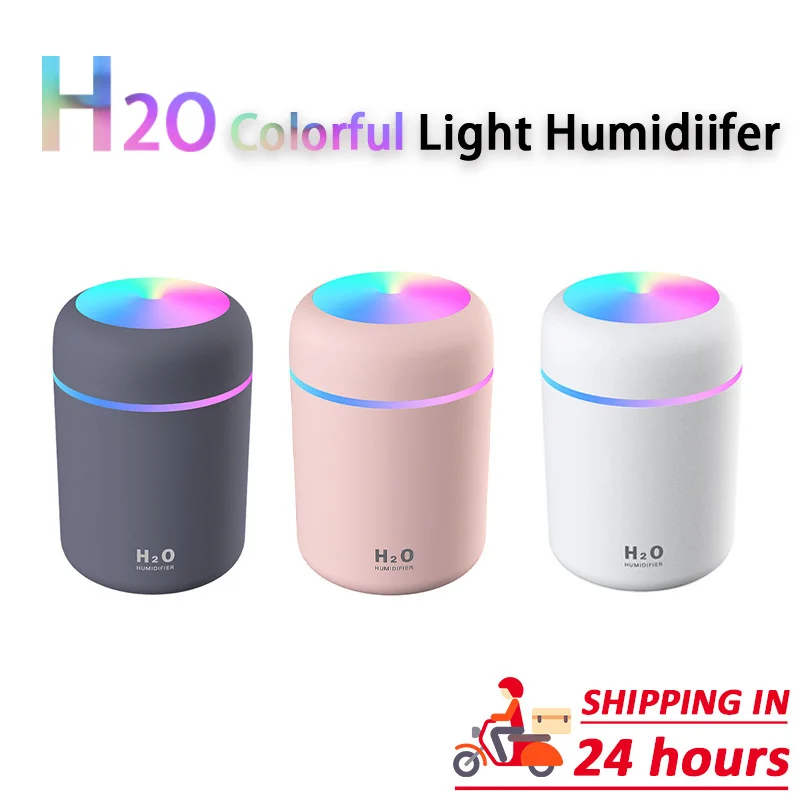 

Portable Usb Humidifier H2o 300ml Aromatherapy Diffuser Sprayer Car Home Mini Umidificador with Colorful Night Lamp Freeshipping