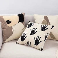 boho embroidered cushion cover morandi girl long legs pillow case45x45cm for home room sofa decorative palm print throw pillows