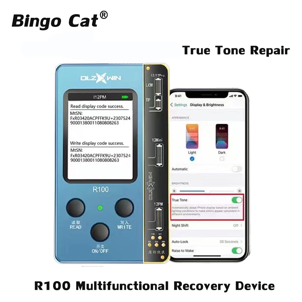 Enlarge DL R100P Original Color Recovery Programmer Support Original/Copy LCD For iPhone 7 To 13 Screen True Tone Repair Tools Kit