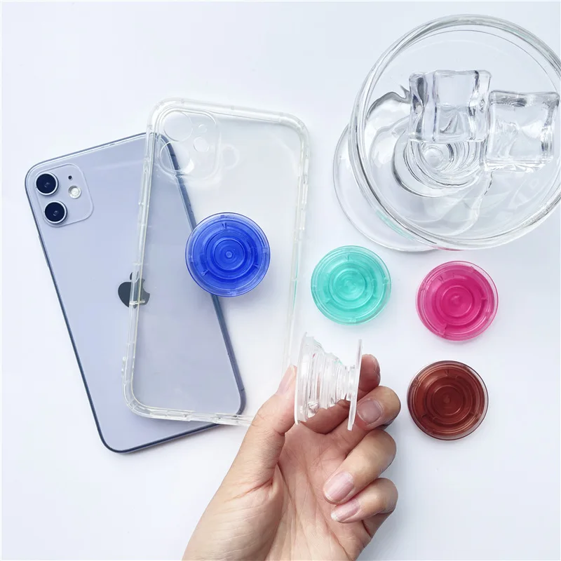 

Solid Color Transparent Phone Holder Expanding Stand and Grip for Smartphone Universal Finger Ring Holder Phone Accessories