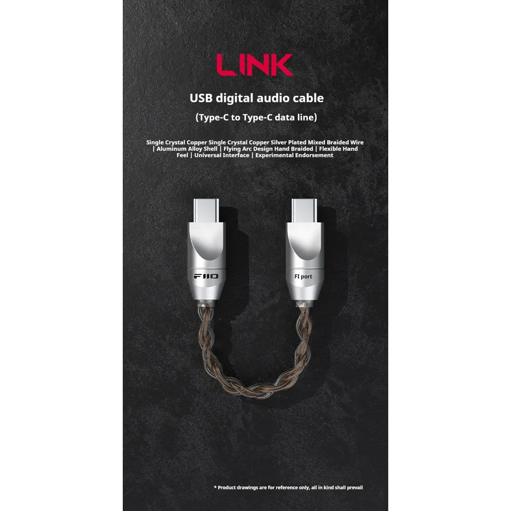 Фото FiiO Link LT-TC6S USB цифровой аудиокабель Type-C к Type-C кабель для передачи данных монокристаллический медный адаптер для KA15 KA17 №5