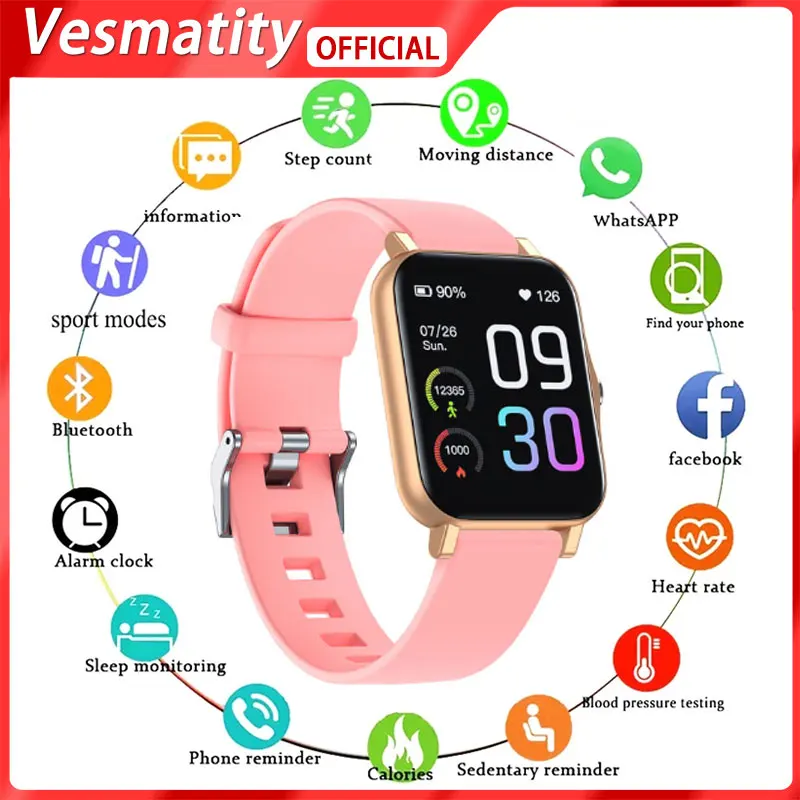 

New Vesmatity Smartwatch GTS2 Fitness Smart Watch Men Women Sports Tracker Sleep Heart Rate Monitor Pulse Oximeter Mini Watch