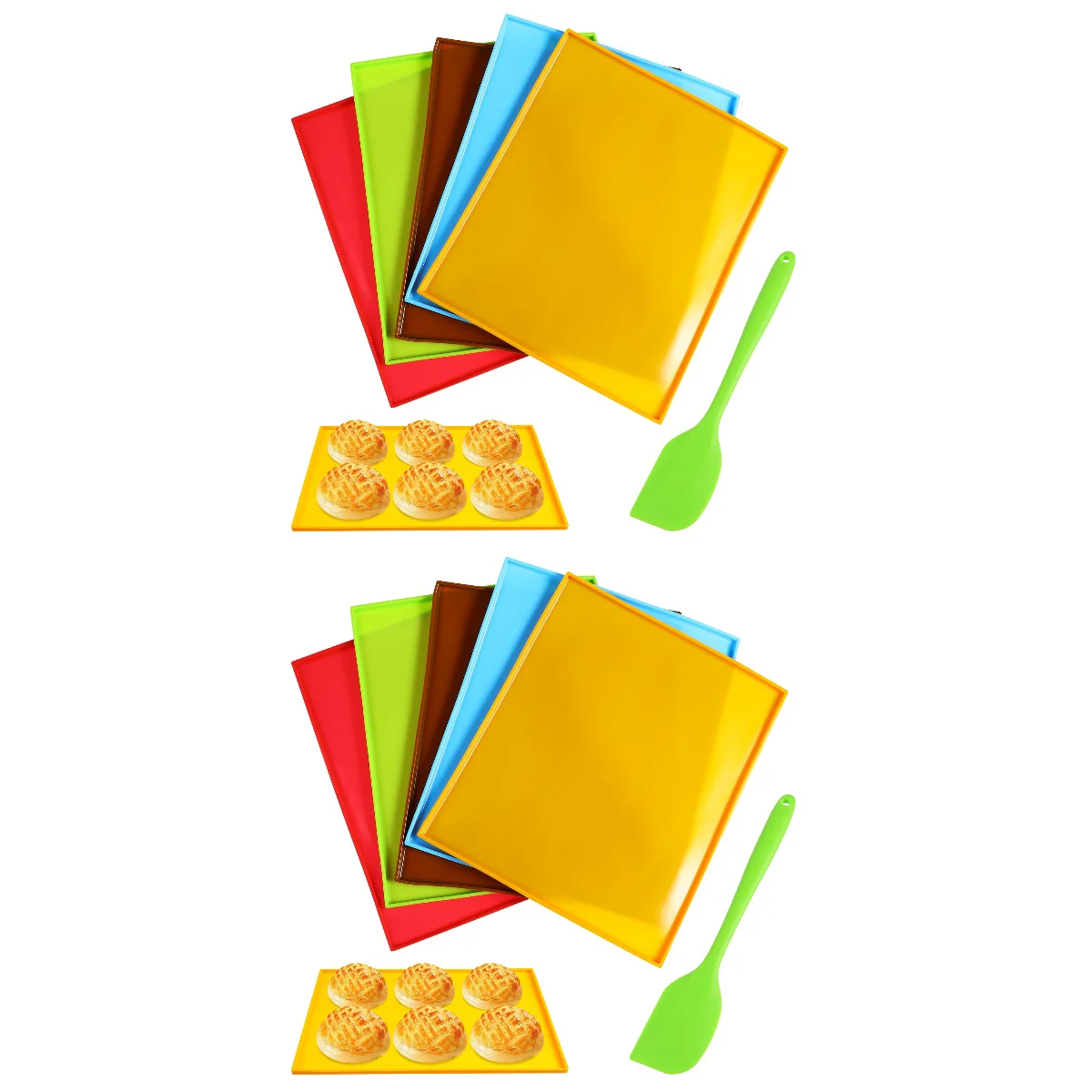 

2 набора антипригарных кухонных листов для выпечки с лопатками и шпателем