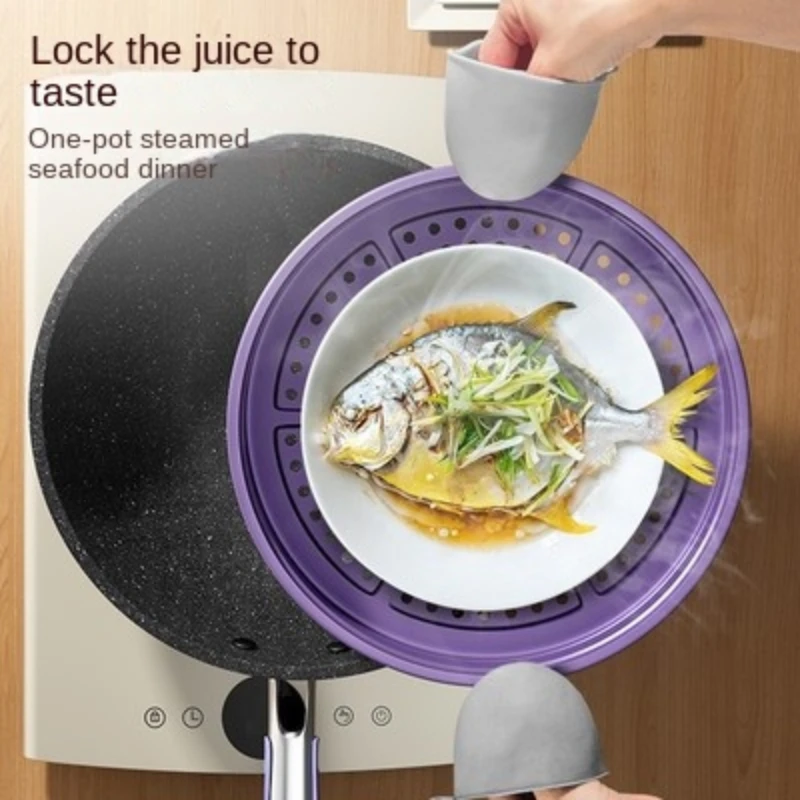 Yinjue пурпурная сковорода Donglai Queen сковорода с антипригарным покрытием 32 см плита универсальная пароварка