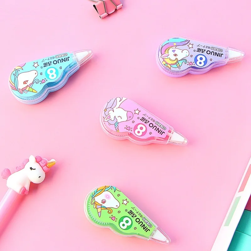 Корректирующая лента с 4 звездами милый единорог белый цвет рекламный подарок