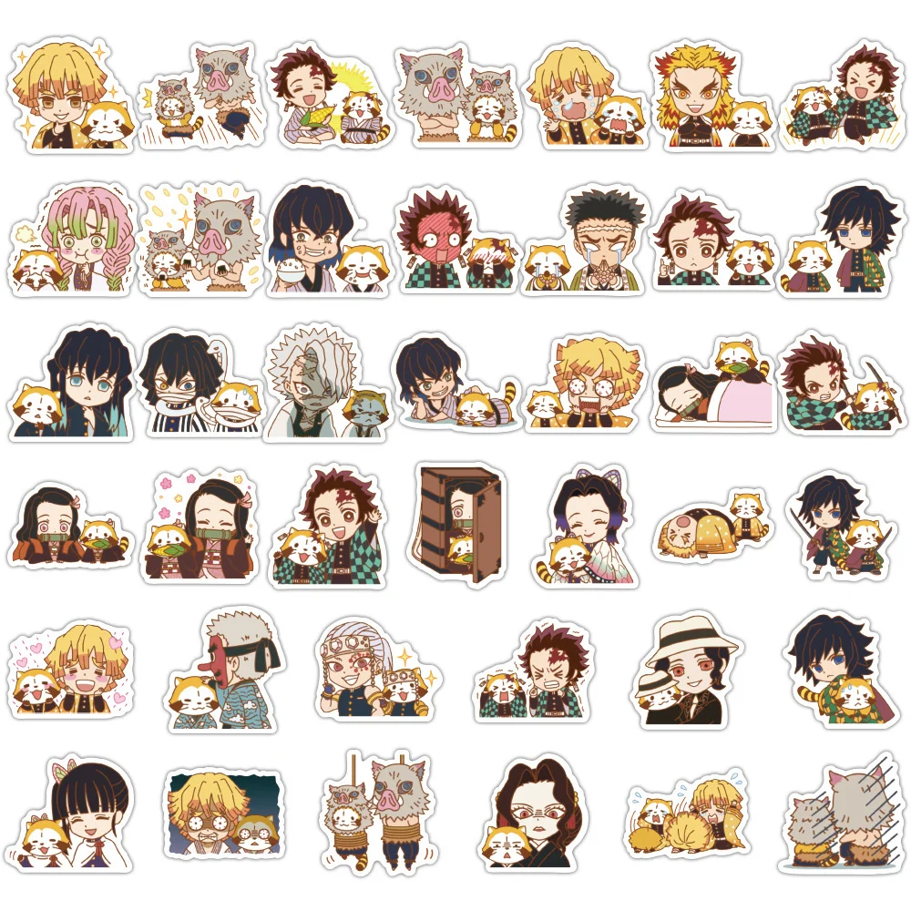 

63/40pcs Japanese Anime Demon Slayer Waterproof Travel Luggage Sticker Scrapbooking DIY Diary Stationery Sticker School Office