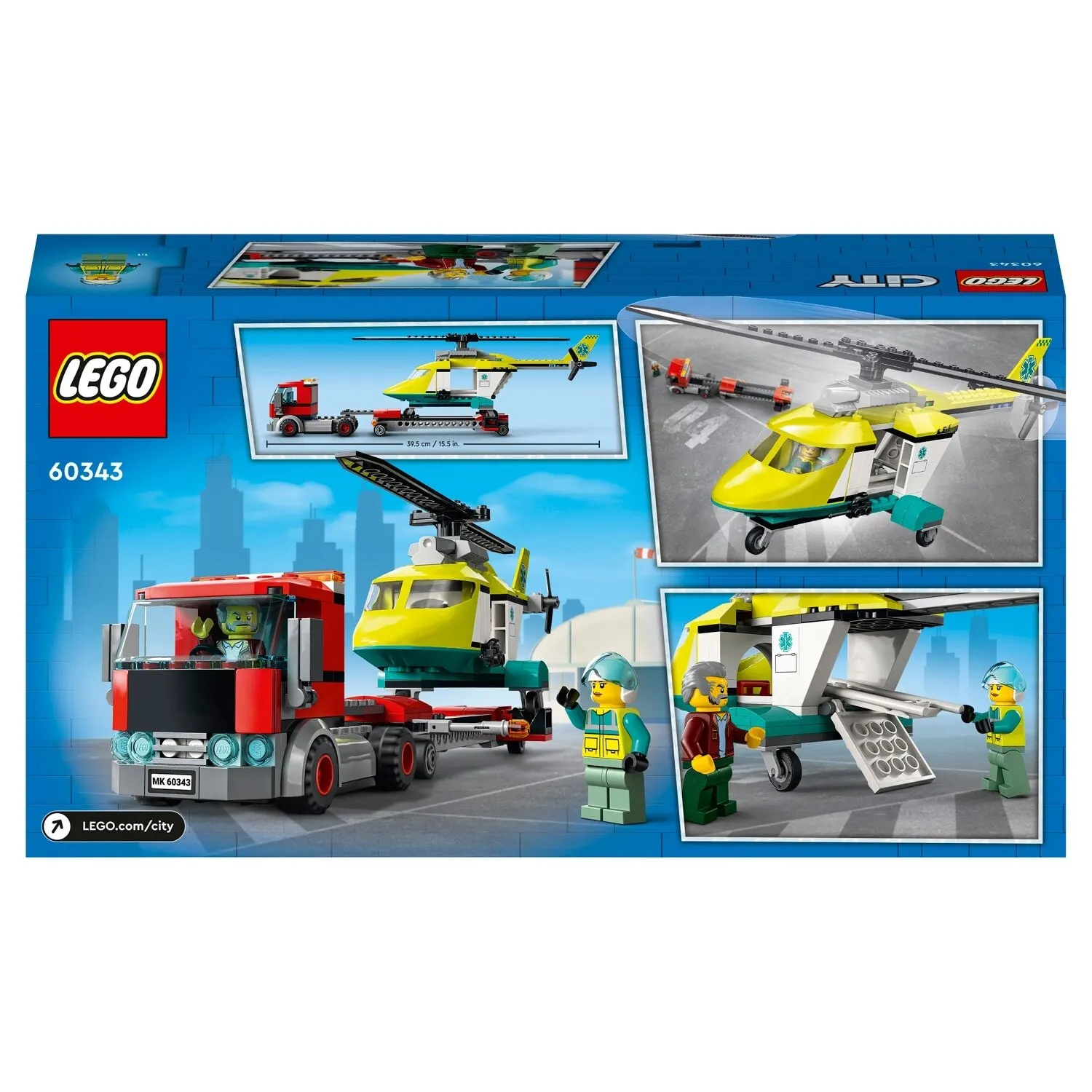 Конструктор LEGO City Great Vehicles 60343 Грузовик для спасательного вертолёта | Игрушки и