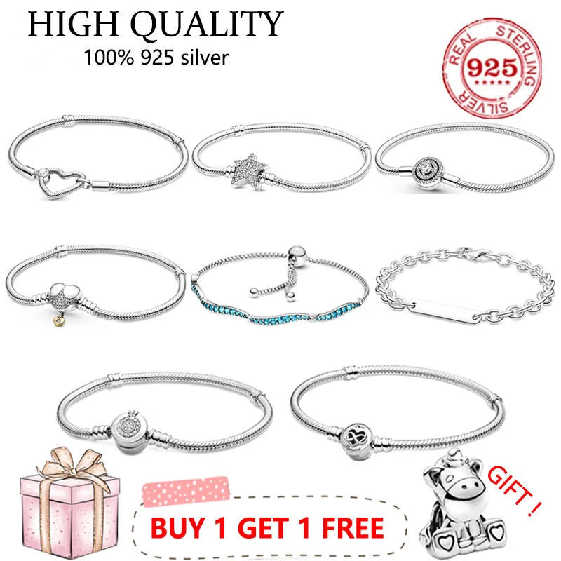 

Authentic S925 Sterling Silver New Asymmetric Star Miqie Minie Disne Harr Potte Bracelet For Women Diy Jewelry Original Charm
