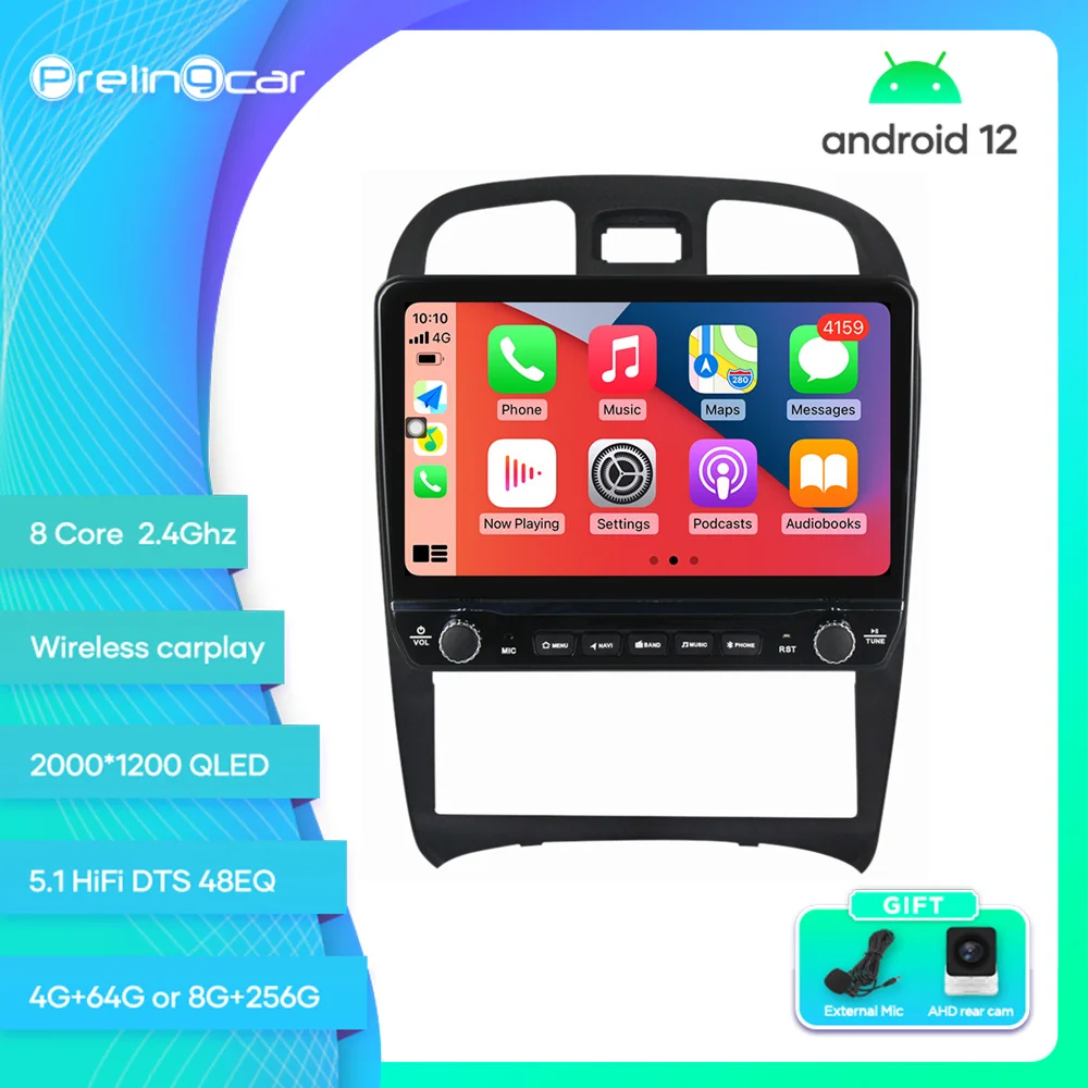 

Prelingcar для Hyundai Sonata Fe 2004-2012 Android 12 автомобильный монитор 8 256g Carplay RDS GPS Встроенный 2din Радио DVD плеер 5,1 HIFI DST