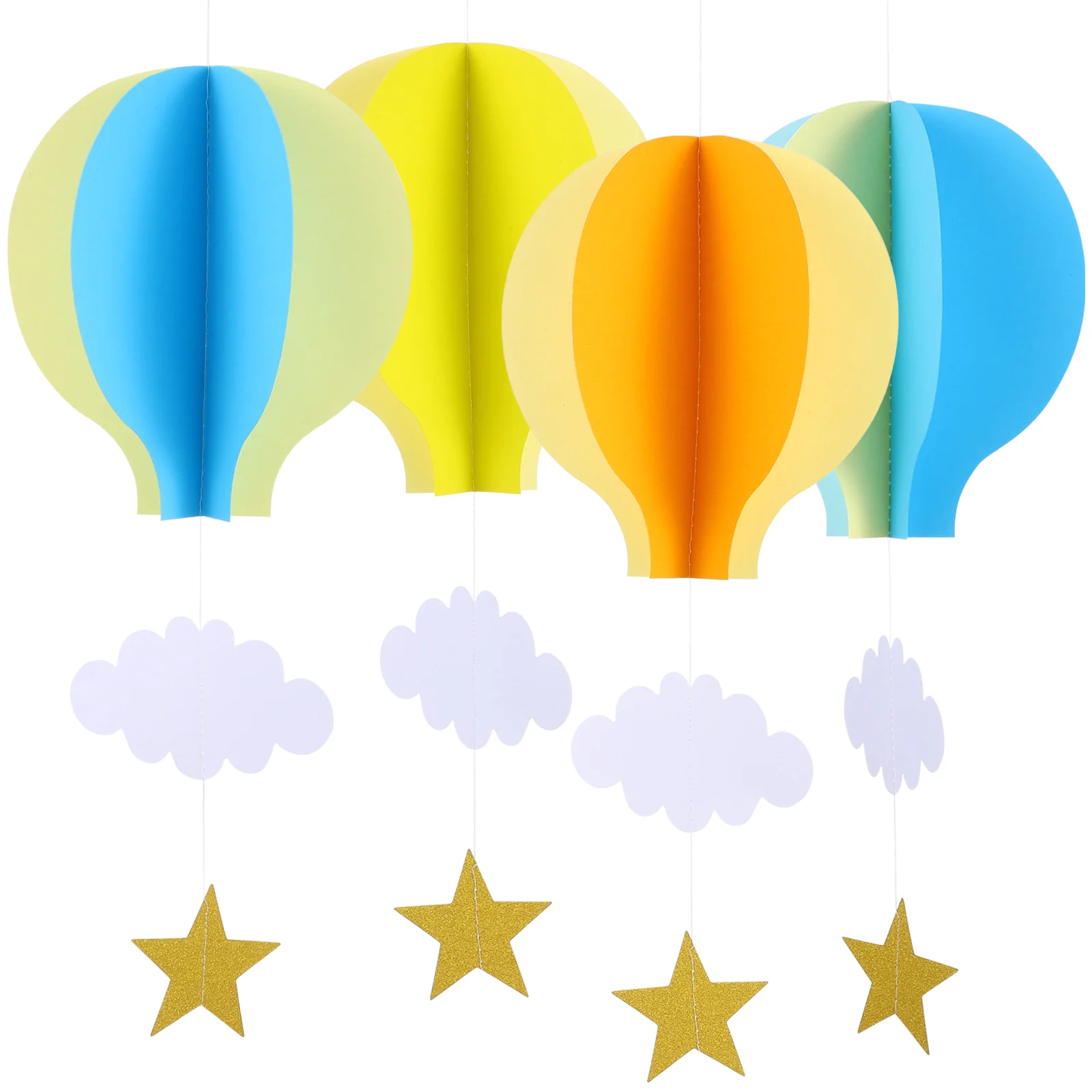 

4 Air Balloon Decorations 3D Paper Garlands Hanging Decorations for Wedding Birthday Christmas Parties