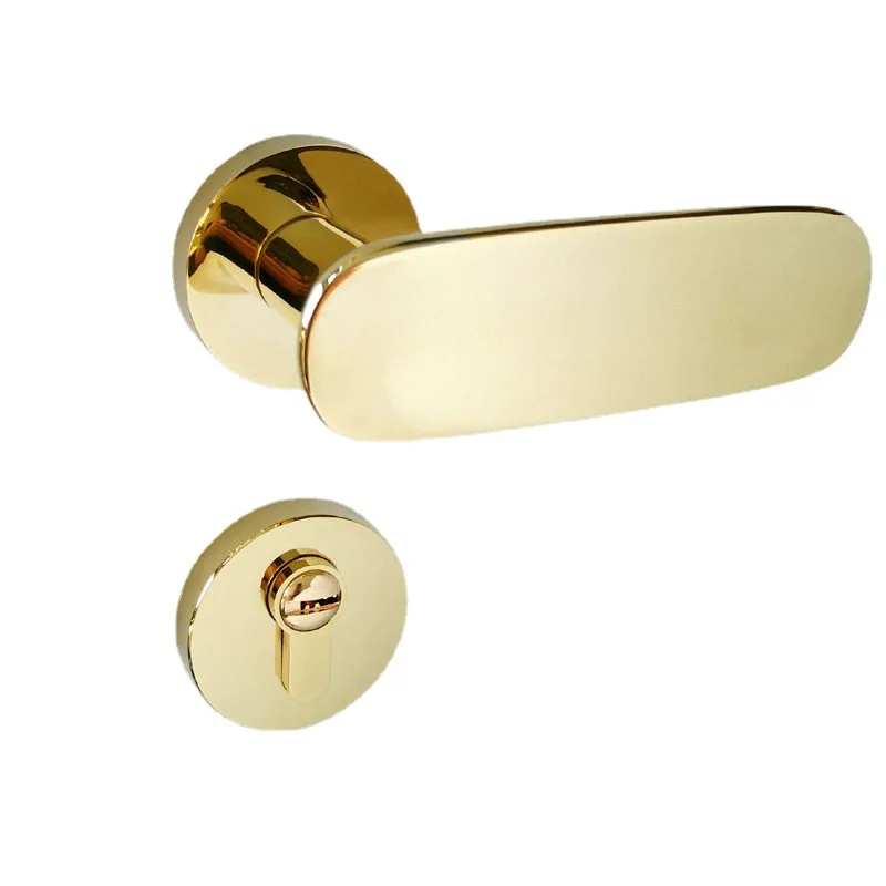 

Бесшумный Универсальный Магнитный раздельный замок, бытовой замок из массива дерева, золотой замок для межкомнатных дверей спальни