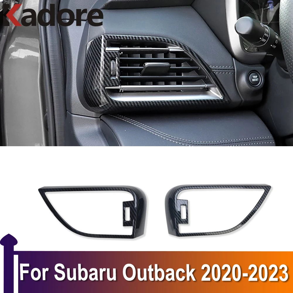 

Внутренние аксессуары для Subaru Outback 2020-2022 2023, передняя Боковая Крышка вентиляционного отверстия, отделочная рамка, автомобильный Стайлинг из АБС-углеродного волокна