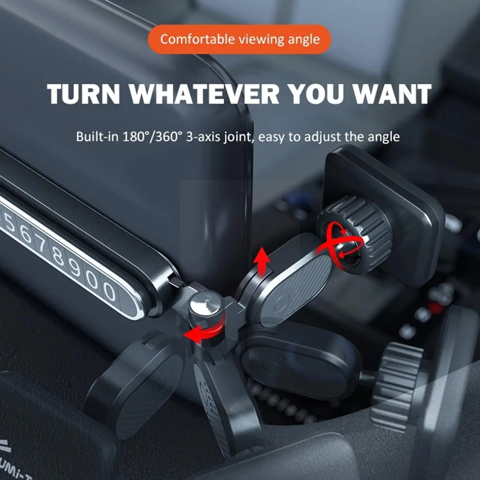 

Magnetic Car Phone Holder Adjustable Cellphone Support Hovering Screen Number Plate Holder Folding Phone Holder for Tesla 3 U7F5