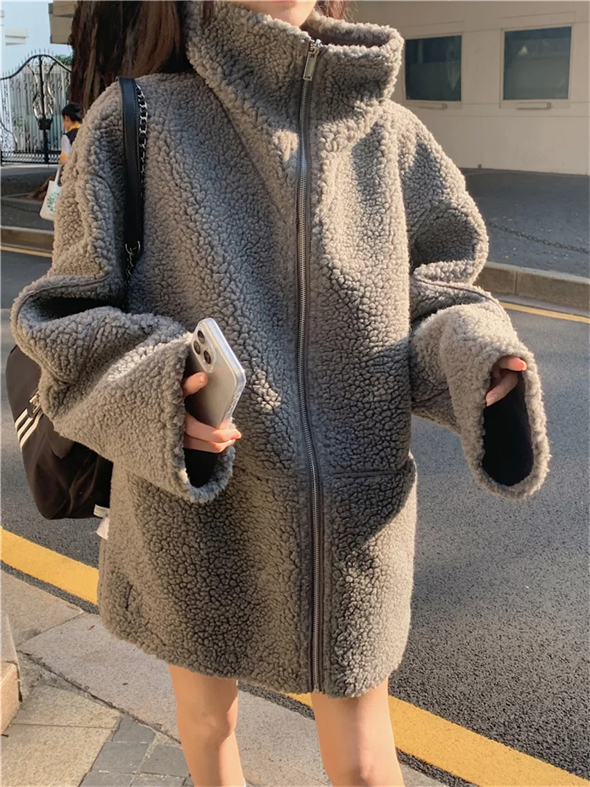 Alien Kitty женские шикарные пальто из искусственной кожи зимние свободные винтажные