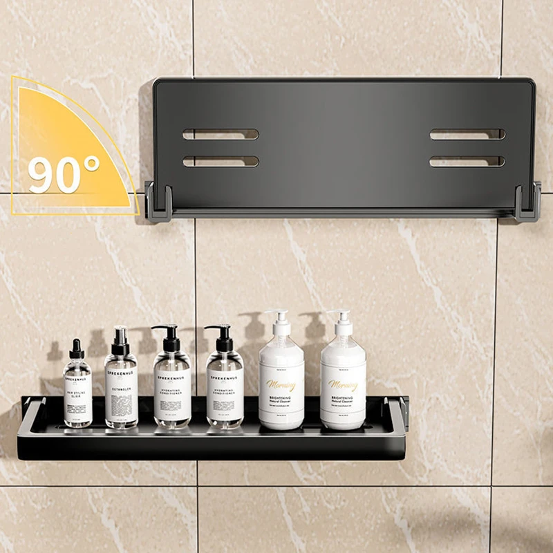 

Wall Mounted Folding Shelf Bathroom Kitchen Storage Rack Toilet Washstand Waterproof Folding Panels Storage Shelf